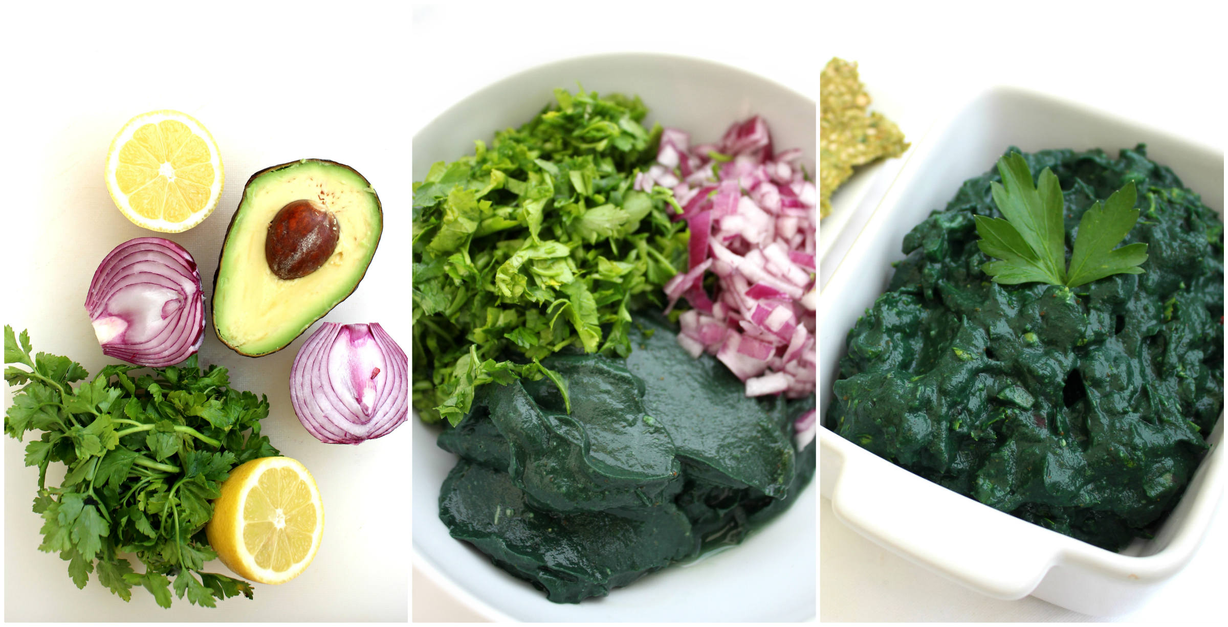 Collage Guacamole spiruline