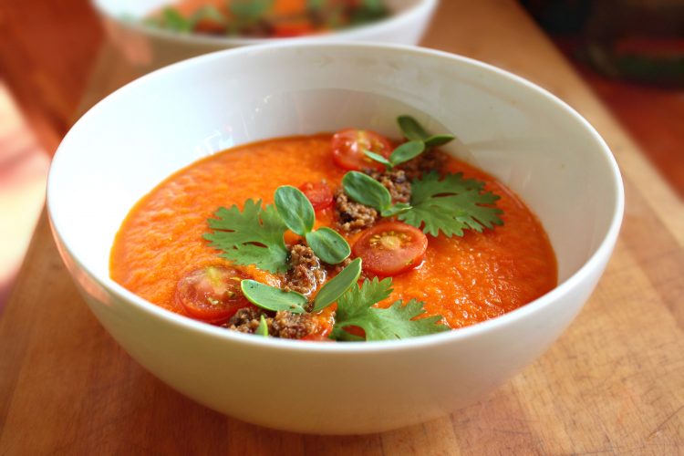 soupe crue à la courge musquée en mode gazpacho